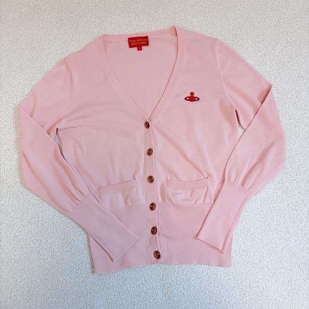 비비안웨스트우드 베이비핑크 가디건