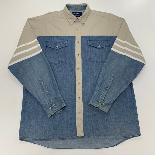 Wrangler 랭글러 90s 데님 배색 웨스턴셔츠