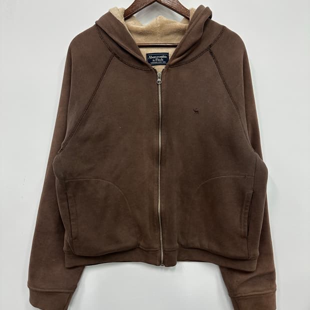 아베크롬비 브라운 털후드집업