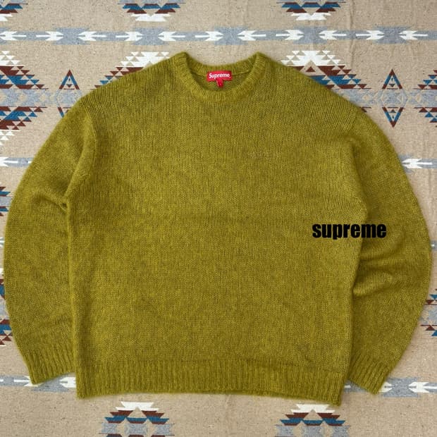 [L] 슈프림 모헤어 스웨터 에시드 그린 - 22FW