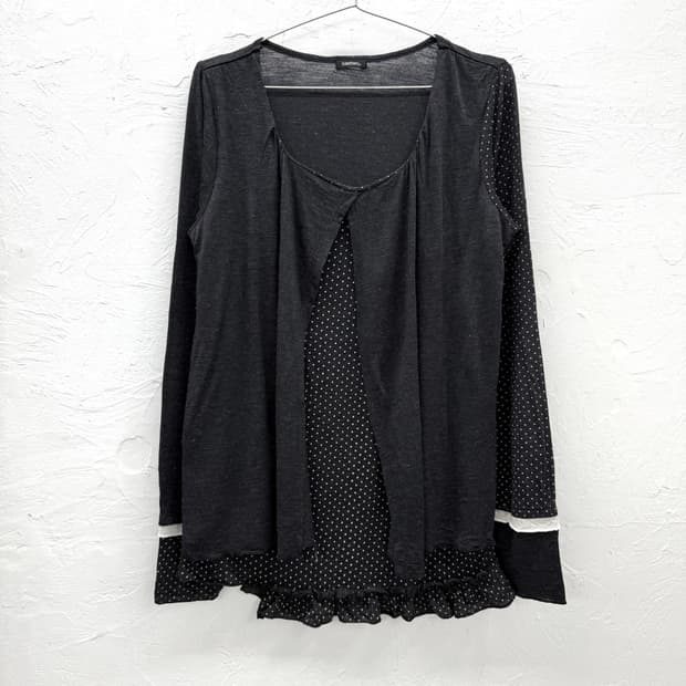 cantwo 레이어드 도트 롱슬리브