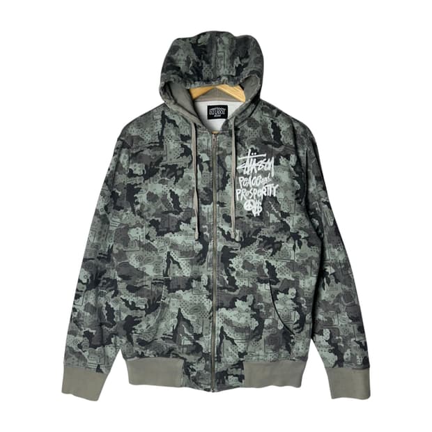 [STUSSY] 스투시 페이즐리 카모 후드집업