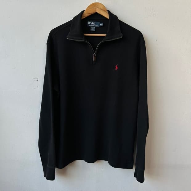 9897 - 폴로 랄프로렌 블랙 반집업 니트