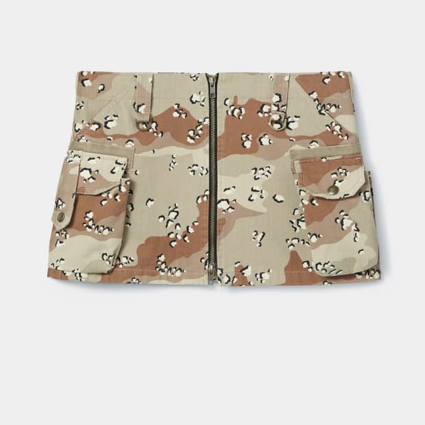 s/e/o cargo cotton mini skirt - camo