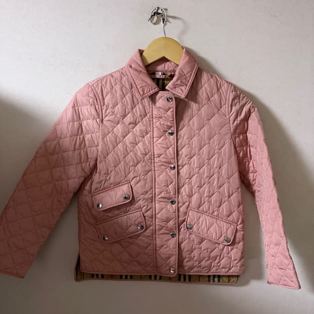 버버리 아동 여성 노바체크 퀄팅 자켓 (10Y, 140)