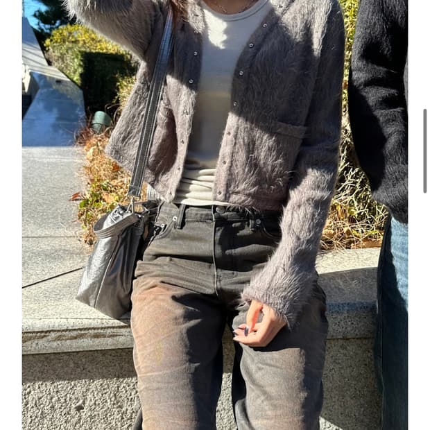 다이닛 스터드 포인트 가디건 - 애쉬 브라운