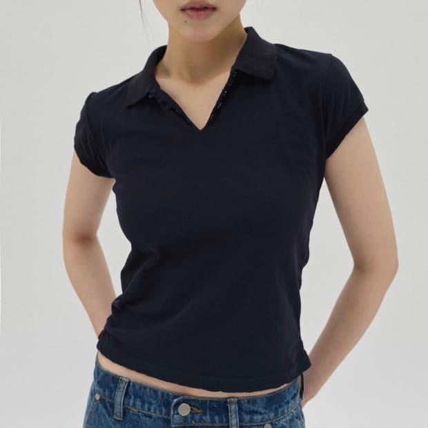 Suade slim pk tee navy