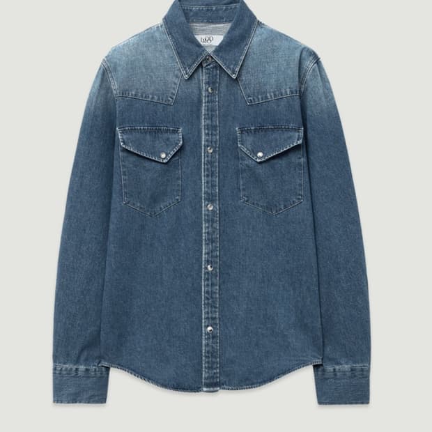 엘무드 배드가이 데님 웨스턴 셔츠 워시드 블루 