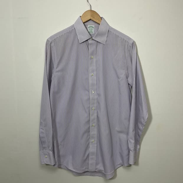 브룩스브라더스 퍼플 스트라이프 셔츠 M~L - S8