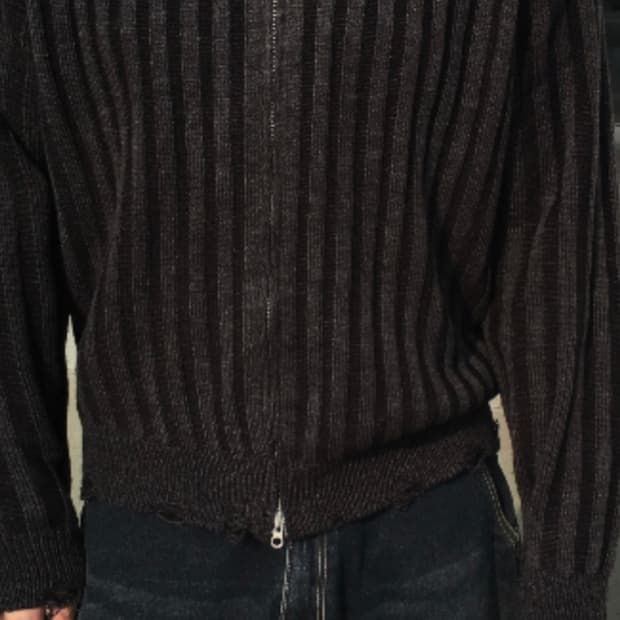 디서먼트 니트 집업