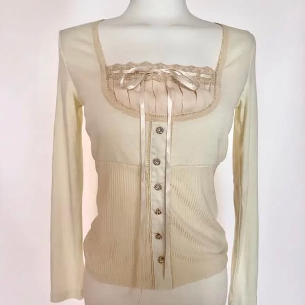 공겜여주 히메갸루 로걀탑 러블리 레이스 리본 슬리브