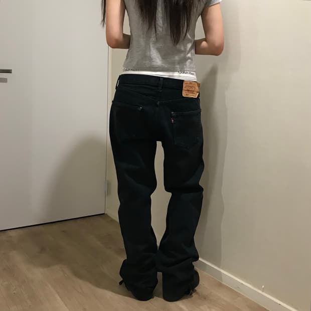 리바이스 501 흑청 데님 32