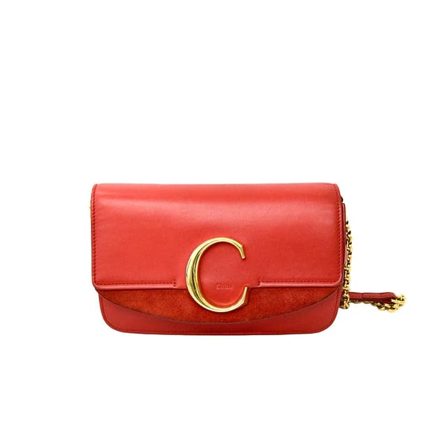 끌로에 레드 C더블 체인 크로스백(정품)
