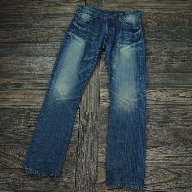 [미하라야스히로] 빈티지 워시드 슬림핏 데님 팬츠 청바지 P01186