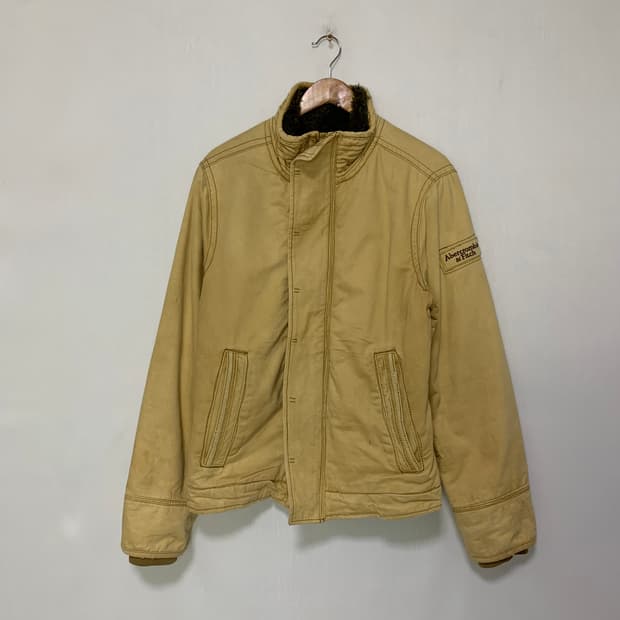 아베크롬비 베이지 y2k 퍼 안감 야상 자켓 봄버