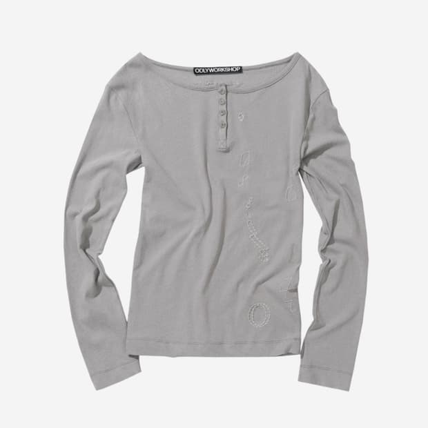 오들리워크샵 스티치 헨리티 Stitch Henley Tee Dim