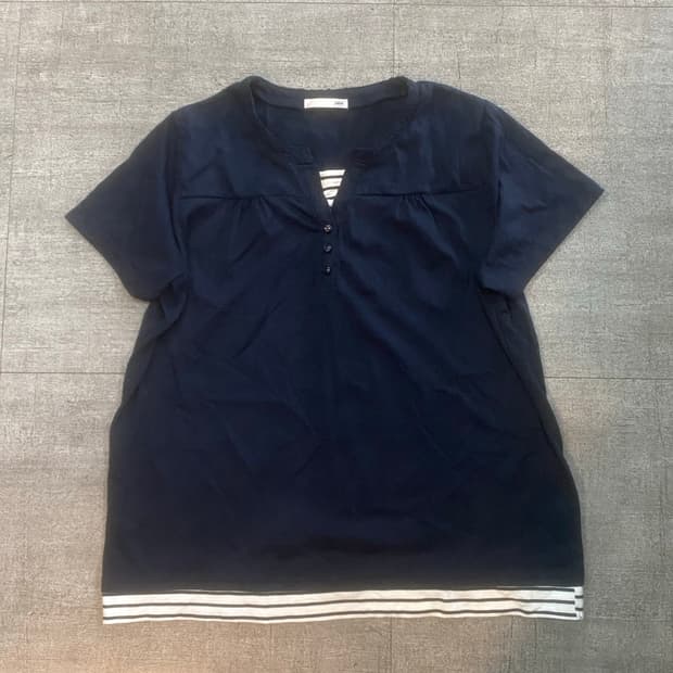 일본빈티지 Plie 하구미모리걸 달천깔페어리 레이어드반팔티셔츠