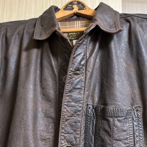 RRL 오일 레더 자켓