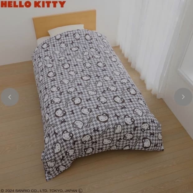 미개봉 헬로키티 산리오 걸리 모노톤 리본 이불 커버 침구 키티 방꾸