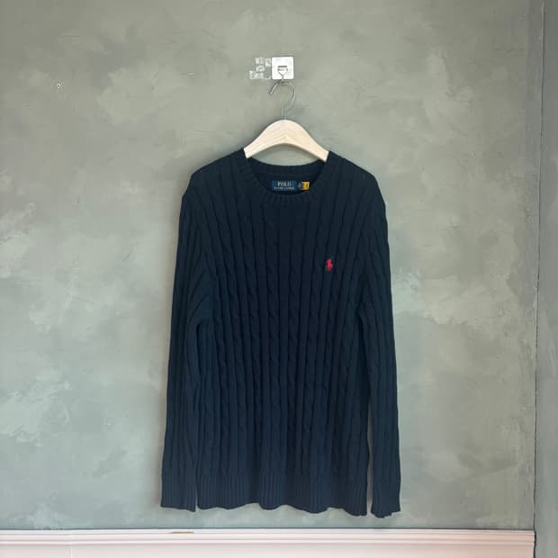 폴로 랄프로렌 꽈배기 니트 블랙