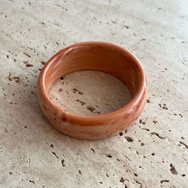 VINTAGE marbled coral ring