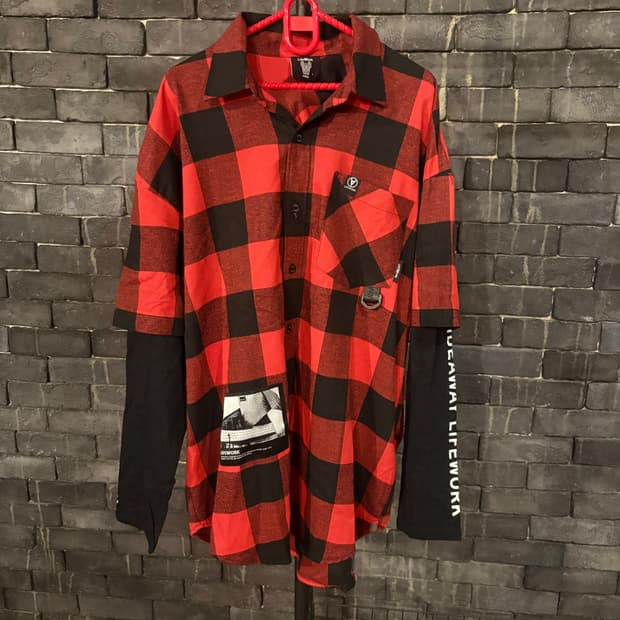 [새상품] 라이프워크 체크 남방 정가이하(105이상)