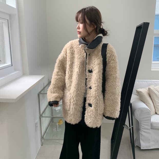 리버시블 퍼자켓 가죽자켓 퍼 무스탕