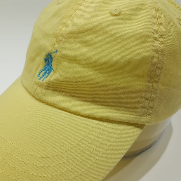 CL246 폴로 코튼 포니자수 옐로우 볼캡 모자