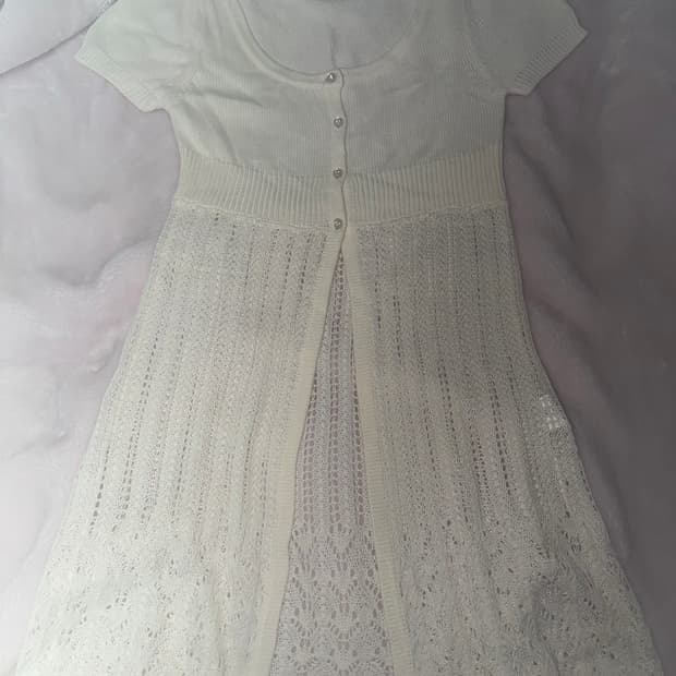 Colza 갸루 원피스 가디건 아이보리 베이지