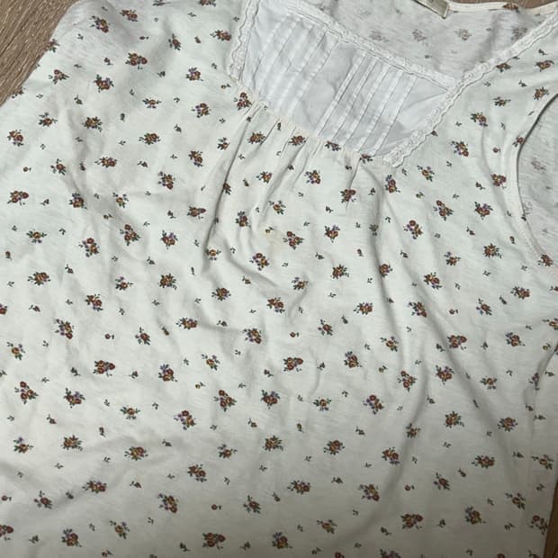 모리걸 빈티지 나시 잔꽃 슬리브리스