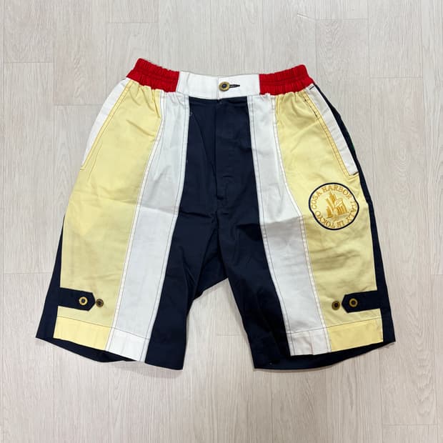 일본 빈티지 컬러 반바지 코튼팬츠