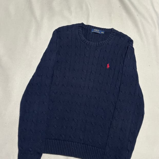 L 폴로랄프로렌 네이비 케이블 니트