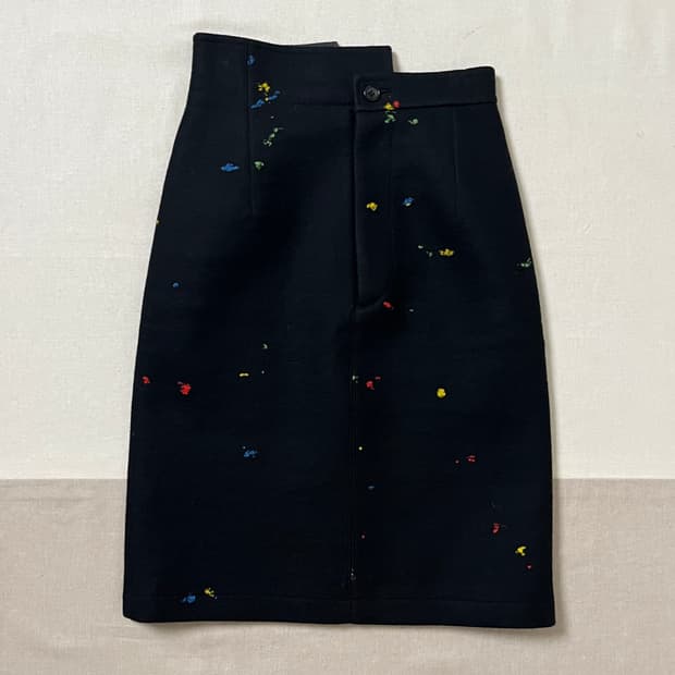 80s 꼼데가르송 네프 멜튼 울 스커트 comme des garcons 