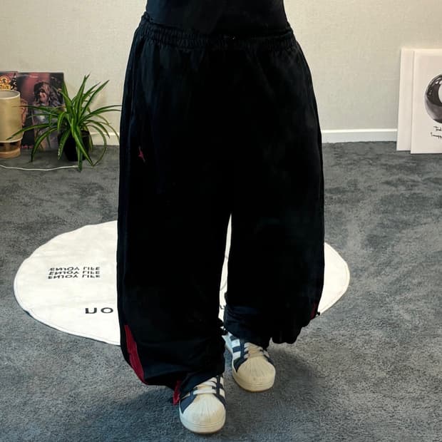 90s JORDAN 올드스쿨 블랙 레드 배색 트랙팬츠