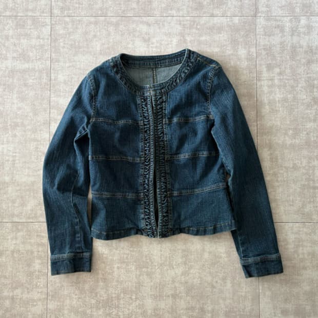 denim frill jacket