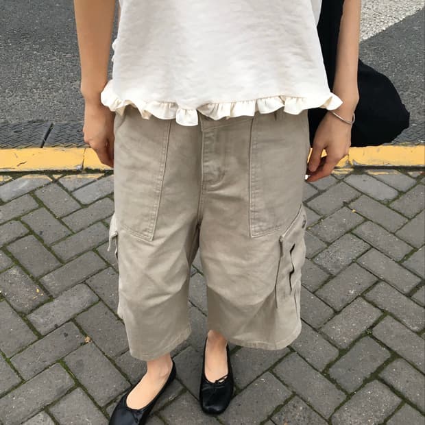 덴느 카고 밴딩 8부 버뮤다팬츠
