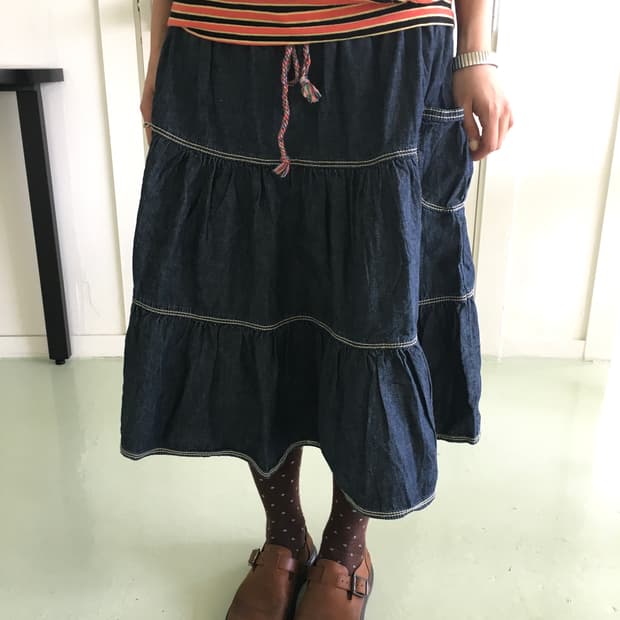 BEAMS BOY denim pocket skirt