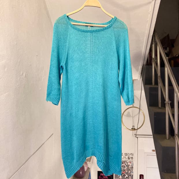 빈티지 여름 니트 플레어 원피스