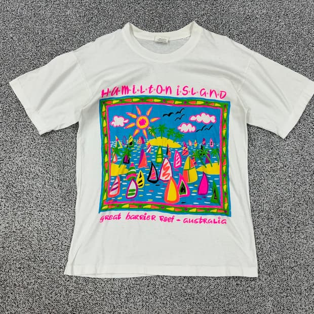90s 해밀턴아일랜드 싱글스티치 반팔티