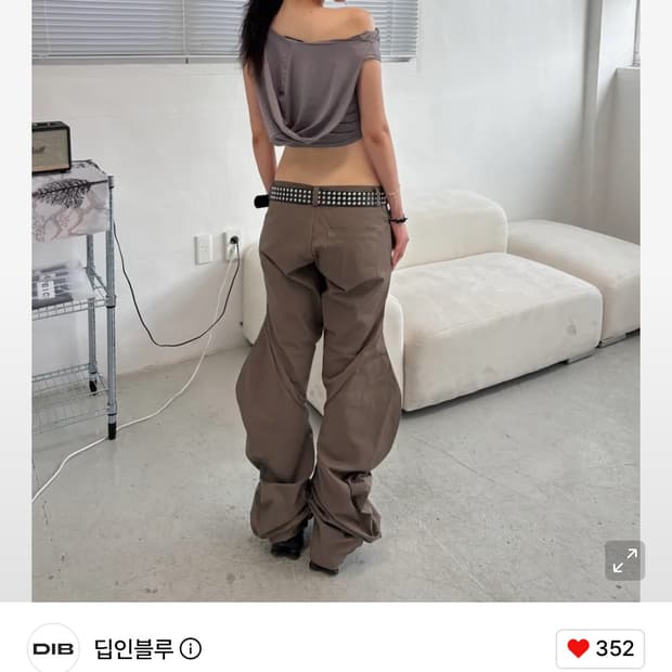 딥인블루 커브 팬츠 카키