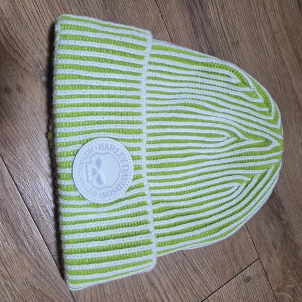 할리데이비슨 네온그린 비니