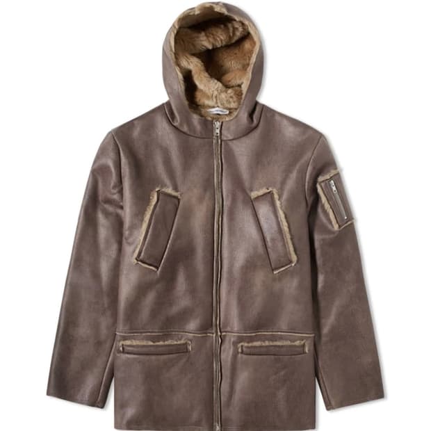 고샤루브친스키 쉽스킨 후드 무스탕 자켓 S size