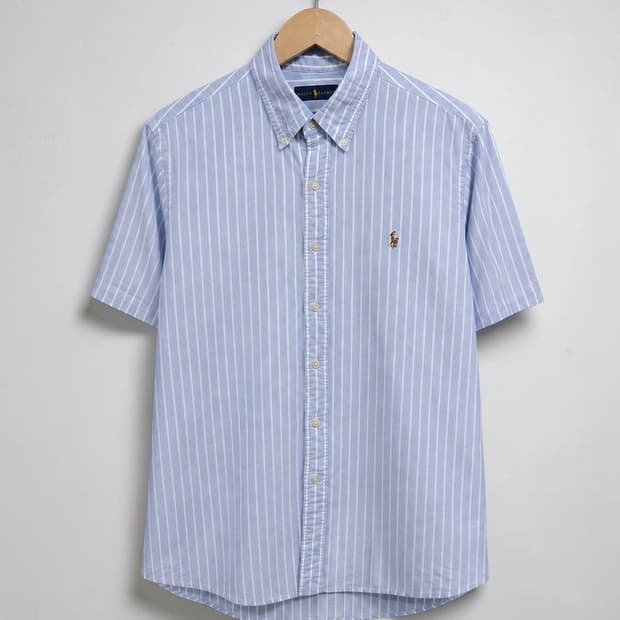 105 POLO 폴로 랄프로렌 스트라이프 옥스포드 반팔 셔츠