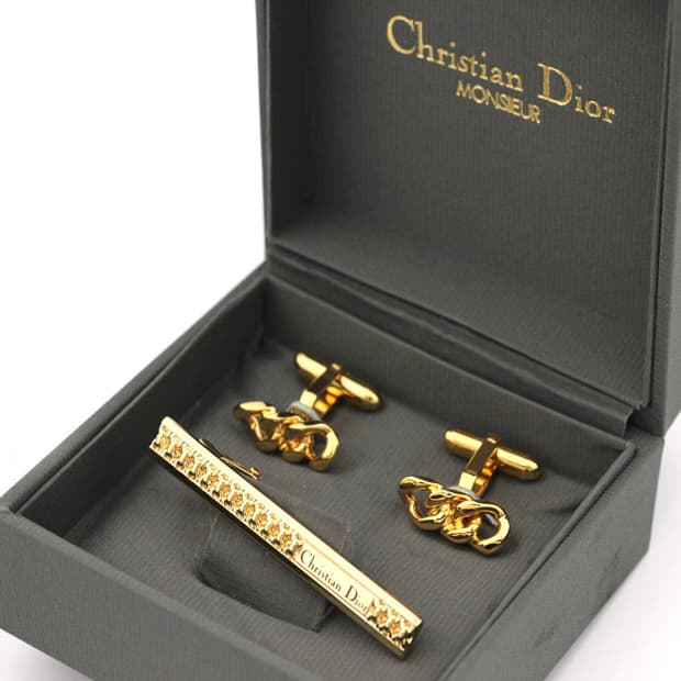 디올 A+등급 5.5cm 체인 남자 명품 넥타이핀 커프스 세트