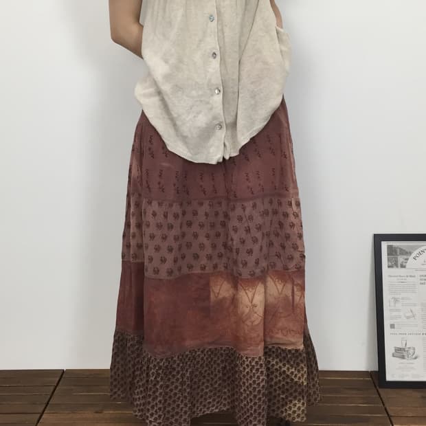 Jpn Mori Girl Earthy Brown Maxi Skirt