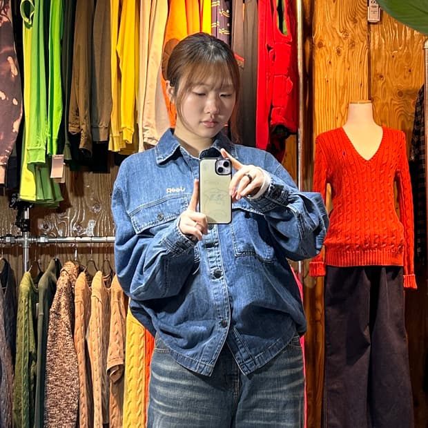 XL 지프(Jeep) 클래식 워싱 중청 데님 워크 셔츠