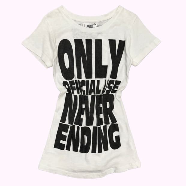 lettering white long t-shirt