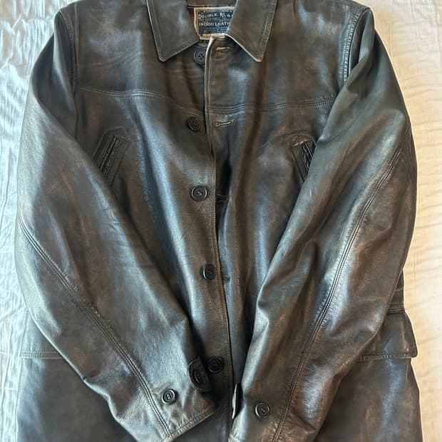 rrl 인디고 레더 카코트 M