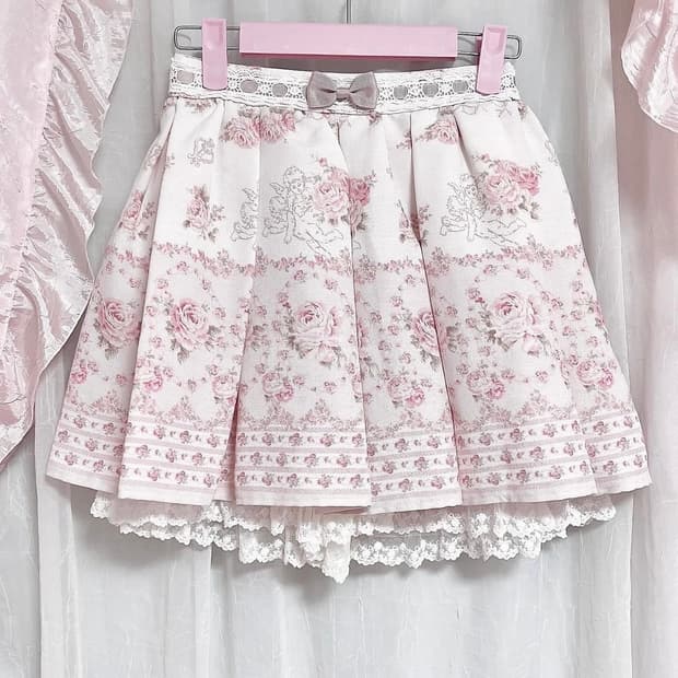 LIZ LISA 플로럴 핑크 스커트