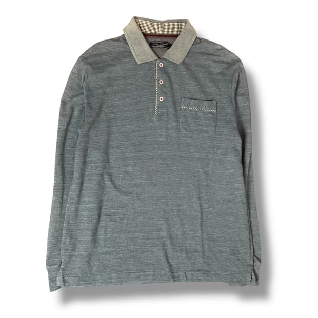 칸사이 야마모토 옴므 블루 PK 카라 긴팔티